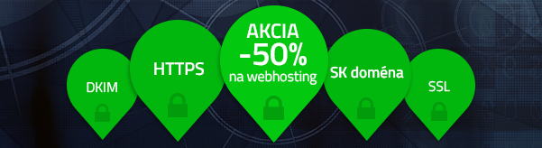 50% sleva na webhosting a balíček k zabezpečení domény