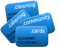 registrácia domén .community, .catering, .cards, .cleaning