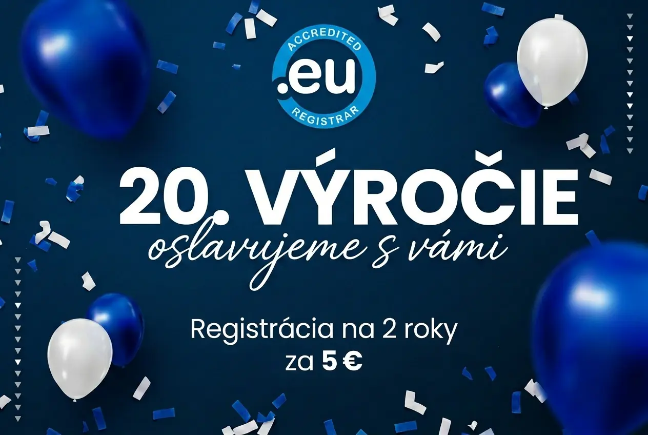 Logo Oslávte 20 rokov .eu so špeciálnou výročnou ponukou!