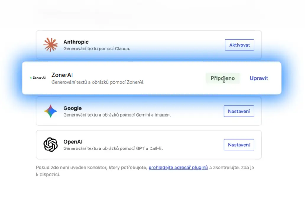 Logo ZONER AI zadarmo: Umelá inteligencia priamo vo vašom WordPresse
