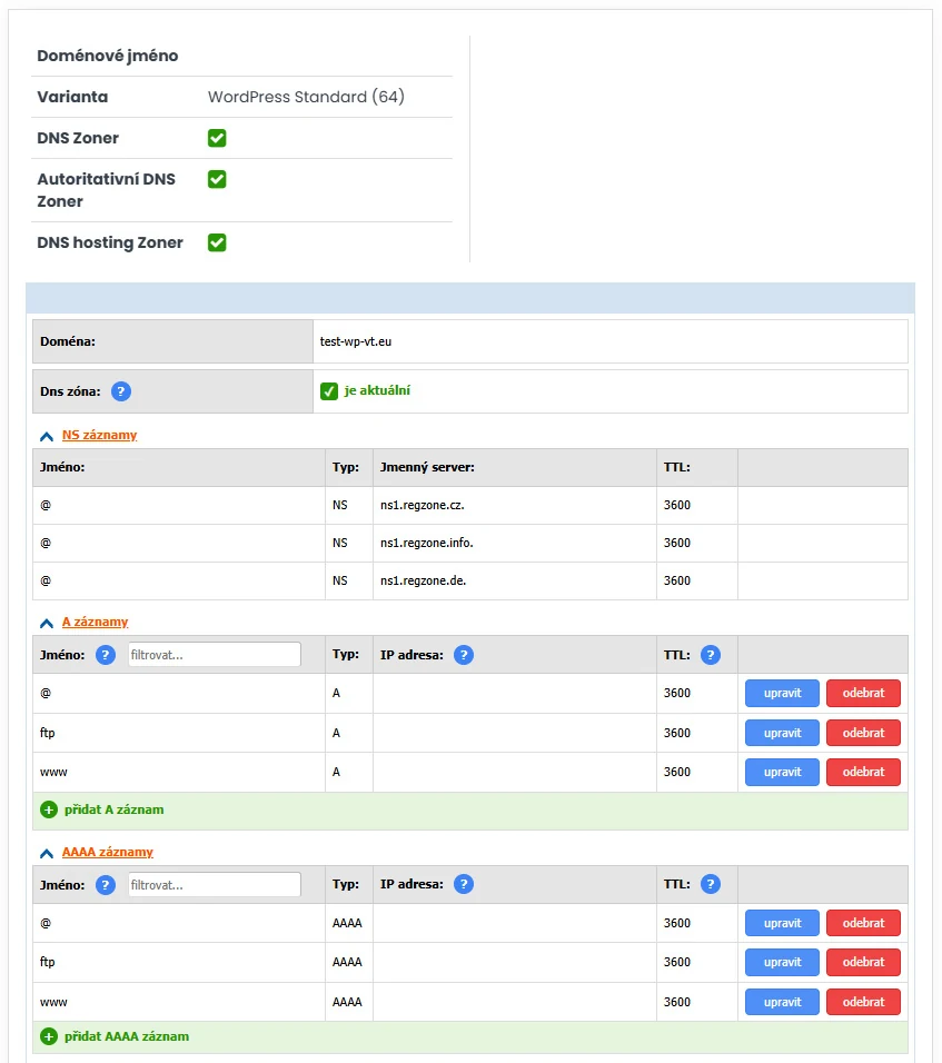 Nové rozhranie DNS manažéra